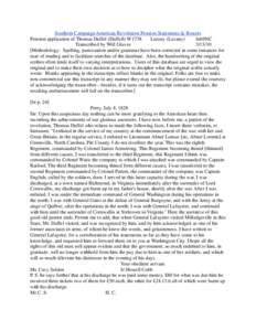 Southern Campaign American Revolution Pension Statements & Rosters Pension application of Thomas Duffel (Duffell) W1738 Lurany (Luvany) fn69NC Transcribed by Will Graves[removed]