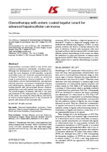 UFT / Fluorouracil / Hepatocellular carcinoma / Stomach cancer / Gemcitabine / Tegafur / Adjuvant therapy / Dihydropyrimidine dehydrogenase / Docetaxel / Medicine / Organofluorides / Hepatology