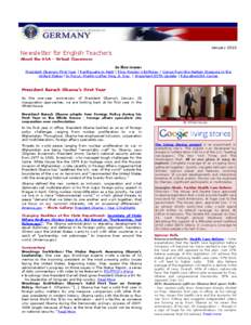 XX January 2010 Newsletter for English Teachers About the USA – Virtual Classroom In this issue: