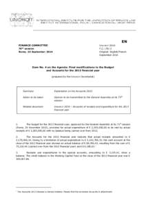 EN FINANCE COMMITTEE UNIDROIT 2014 F.C[removed]Original: English/French