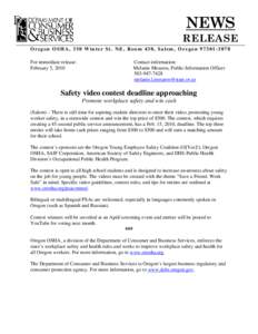 Occupational safety and health / Industrial hygiene / Oregon Occupational Safety and Health Division / Occupational Safety and Health Administration / Workplace safety / American Society of Safety Engineers / Salem /  Oregon / California Occupational Safety and Health Administration / Safety / Safety engineering / Risk