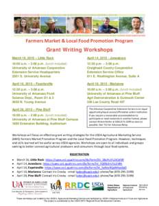  Farmers Market & Local Food Promotion Program  Grant Writing Workshops