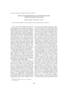 Western North American Naturalist 65(2), © 2005, pp. 269–273  REFUGIA FROM BROWSING AS REFERENCE SITES FOR RESTORATION PLANNING William J. Ripple1,2 and Robert L. Beschta1 Key words: refugia, ungulate browsing, woody 