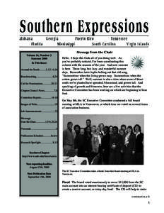 Message from the Chair Volume 16, Number 3 Summer 2000 In This Issue: Around the South[removed],12-14,16 Benchmarking...........................8,24