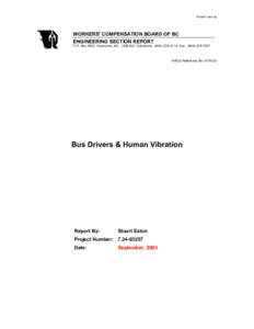 Bus Drivers and Human Vibration