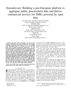 Procurement / Technology / Government procurement / Open data / Management / Data mining / Geographic information system / Government procurement in the European Union / Public eProcurement / Electronic commerce / Business / E-procurement