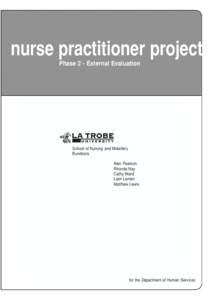 nurse practitioner project Phase 2 - External Evaluation School of Nursing and Midwifery Bundoora Alan Pearson
