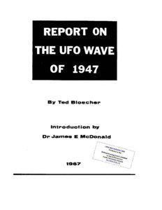 Ufologists / Forteana / Mysteries / Unidentified flying object / Project Blue Book / National Investigations Committee On Aerial Phenomena / James E. McDonald / Conspiracy theories / Kenneth Arnold UFO sighting / Ufology / Paranormal / Pseudoscience