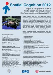Cartography / Cognitive science / Geospatial analysis / University of Freiburg / Udo Frese / Ethology / Science / Cognition / Spatial cognition / Mind