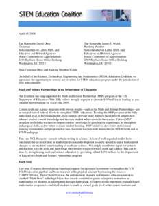 Microsoft Word - Letter - STEM Coalition to Senate LHHS Appropriators FY09 - Final.doc