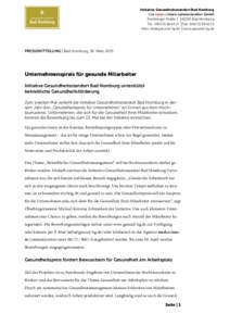 Initiative Gesundheitsstandort Bad Homburg c/o medandmore communication GmbH Friedberger Straße 2 │61350 Bad Homburg Tel.: ( │Fax: (Mail:  │www.gesund-hg.de