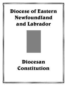 Diocese of Eastern Newfoundland and Labrador Diocesan Constitution