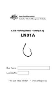 Line Fishing Daily Fishing Log - LNO1A