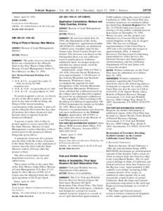 Federal Register / Vol. 60, No[removed]Thursday, April 27, [removed]Notices Dated: April 20, 1995. Jenifer Arnold, Acting Ecosystem Manager. [FR Doc. 95–10346 Filed 4–26–95; 8:45 am]