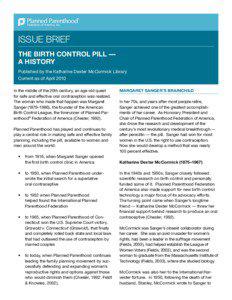 ISSUE BRIEF The Birth Control Pill — A History