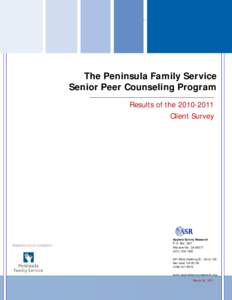 Microsoft Word - Senior Peer Counseling Program Client Survey Results FINAL[removed]doc