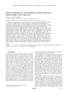 JOURNAL OF GEOPHYSICAL RESEARCH, VOL. 110, C05002, doi:[removed]2004JC002746, 2005  Effects of high-frequency wind sampling on simulated mixed layer depth and upper ocean temperature Tong Lee and W. Timothy Liu Jet Propul