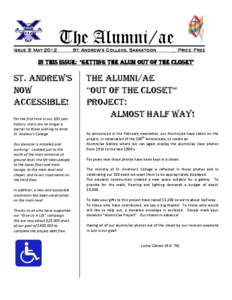 The Alumni/ae Issue 3: May 2012 St. Andrew’s College, Saskatoon  _ Price: Free