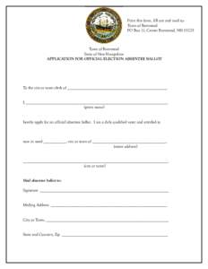 Print this form, fill out and mail to: Town of Barnstead PO Box 11, Center Barnstead, NH[removed]Town of Barnstead State of New Hampshire