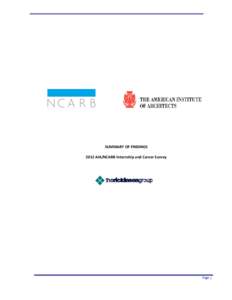 SUMMARY OF FINDINGS 2012 AIA/NCARB Internship and Career Survey Prepared By  Page 1