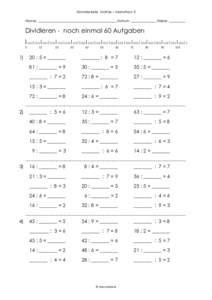 Hamsterkiste Mathe – Marathon 3 Name: ____________________________________________ Datum: ______________ Klasse: _________ Dividieren - noch einmal 60 Aufgaben lllll l lllll lllllllll l lllllllll l llllllllllllll l lll