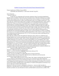 Southern Campaign American Revolution Pension Statements & Rosters Pension Application of William Cleaver S30331 Transcribed and annotated by C. Leon Harris. Revised 6 Aug[removed]State of Kentucky Grayson County S.S. On t