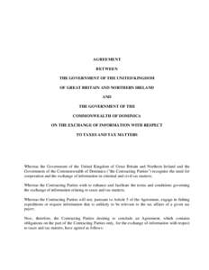 UK-Dominica Tax Information Exchange Agreement (TIEA)