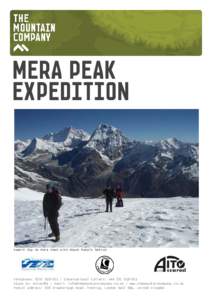 MERA PEAK EXPEDITION Summit day on Mera Peak with Mount Makalu behind  Telephone: International callers: +