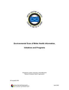 Microsoft Word - Environmental Scan of Metis Health Information.doc