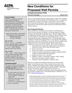 Water supply and sanitation in the United States / Government / Safe Drinking Water Act / Title 40 of the Code of Federal Regulations / Injection well / Resource Conservation and Recovery Act / Michigan Department of Environmental Quality / Hydraulic fracturing in the United States / United States Environmental Protection Agency / Environment of the United States / Environment