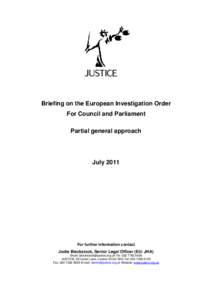 Microsoft Word - Briefing on the European Investigation Order partial general approach.doc