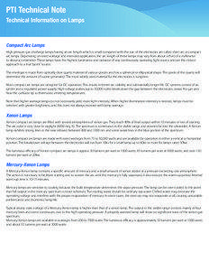 PTI Technical Note Technical Information on Lamps