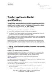 Teachers with non-Danish qualifications