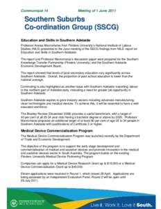 Communiqué 14  Meeting of 1 June 2011 Southern Suburbs Co-ordination Group (SSCG)