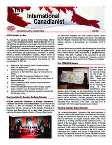 The  International Canadianist  International Council for Canadian Studies