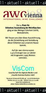 ell·aktuell·aktuell·ak  Der 1. Platz für Etiketten/Ausstattung der Weinflaschen ging an das Weingut Eckehart Gröhl, Weinolsheim.