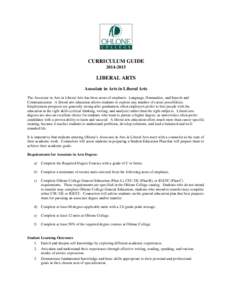 Liberal Arts AA Degree[removed]Curriculum Guide - Ohlone College