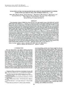 The Astrophysical Journal, 644:759–768, 2006 June 20 # 2006. The American Astronomical Society. All rights reserved. Printed in U.S.A. EVOLUTION OF THE COLOR-MAGNITUDE RELATION IN HIGH-REDSHIFT CLUSTERS: EARLY-TYPE GAL