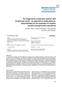 The Flögel-three-component reaction with dicarboxylic acids – an approach to bis(β-alkoxy-βketoenamides) for the synthesis of complex pyridine and pyrimidine derivatives