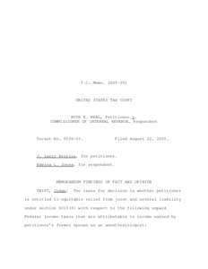 T.C. Memo[removed]UNITED STATES TAX COURT RUTH E. NEAL, Petitioner v. COMMISSIONER OF INTERNAL REVENUE, Respondent