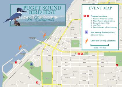 EVENT MAP Program Locations: 1. Frances Anderson Center 2. Plaza Room - above Library 3. Edmonds Yacht Club 4. Yost Park