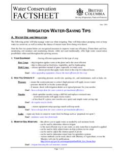 Irrigation Water-Saving Tips