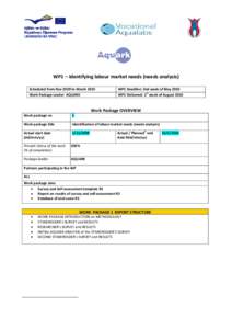 WP1 – Identifying labour market needs (needs analysis)    Scheduled from Nov 2009 to March 2010   WP1 Deadline: 2nd week of May 2010  