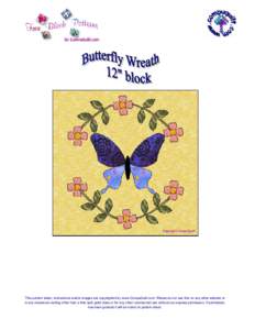 E D  Block: Flowers Butterfly Wreath 12 inches wide by 12 inches high  I