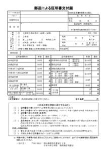 郵送による証明書交付願 ローマ字氏名※ ※英文証明書申請者のみ記入  ﾌﾘｶﾞﾅ