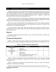 Chapter 2 –Management Plan[removed]TRANSPORTATION AND OHV ROUTES