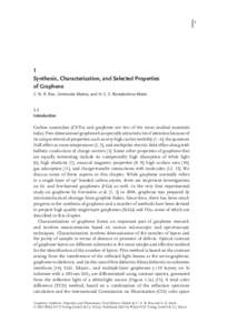 1  1 Synthesis, Characterization, and Selected Properties of Graphene C. N. R. Rao, Urmimala Maitra, and H. S. S. Ramakrishna Matte