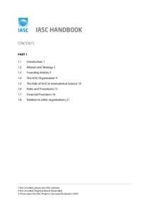 IASC HANDBOOK CONTENTS PART[removed]Introduction 1