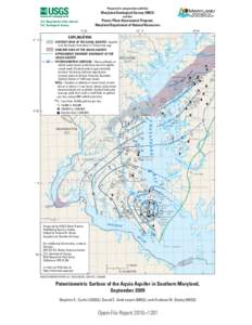 Potentiometric Surface of the Aquia Aquifer in Southern Maryland,September 2009