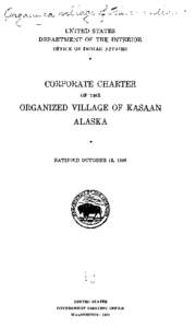 Corporate Charter of the Organized Village of Kasaan